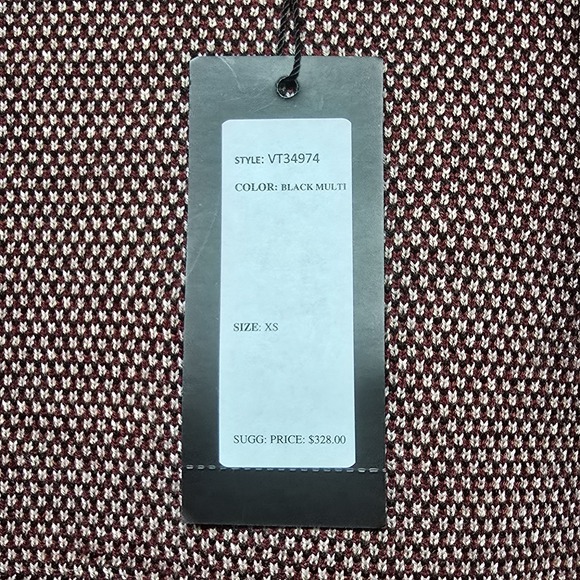 Vertigo Black Multi Hooded Knit Cardigan Jacket XS Floral‎ Boho Pockets NWT $328 - Picture 2 of 7